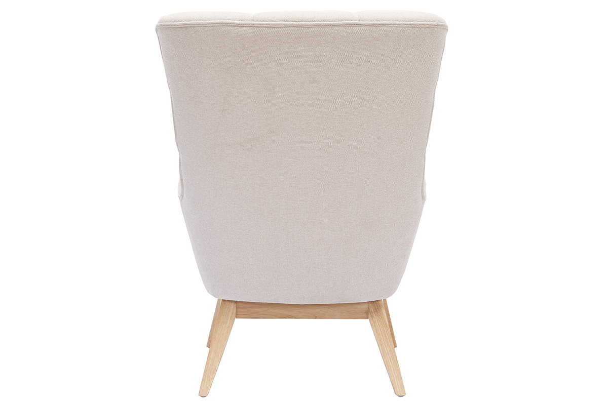 Sessel Skandinavisch beige aus Holz BRODY