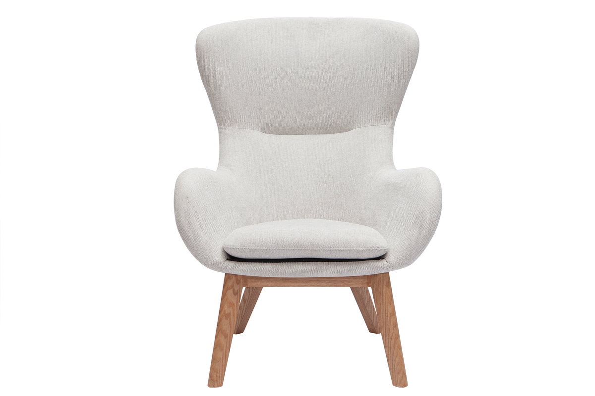 Sessel Stoff mit Samteffekt beige ESKUA