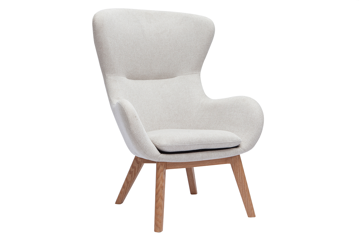 Sessel Stoff mit Samteffekt beige ESKUA