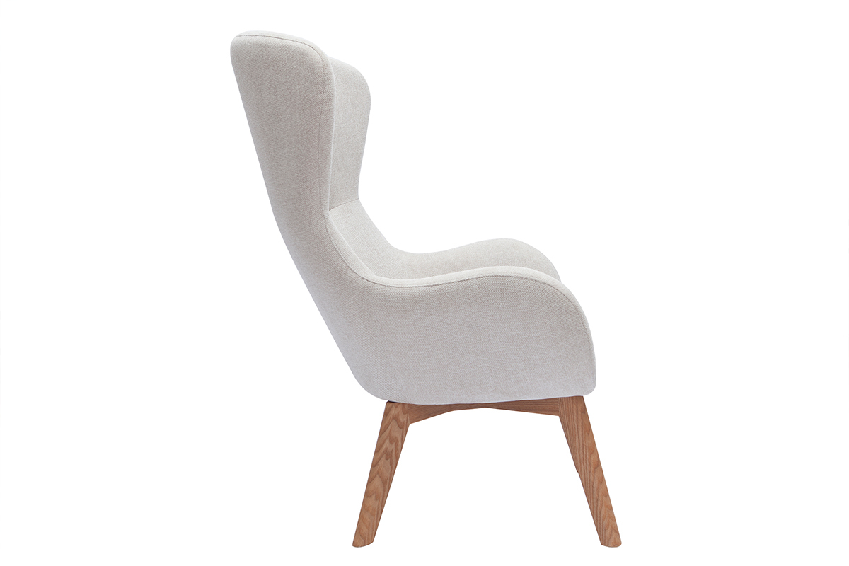 Sessel Stoff mit Samteffekt beige ESKUA