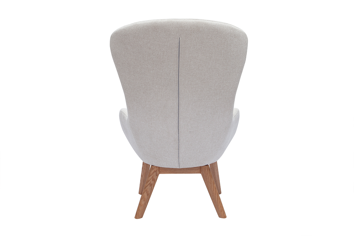 Sessel Stoff mit Samteffekt beige ESKUA