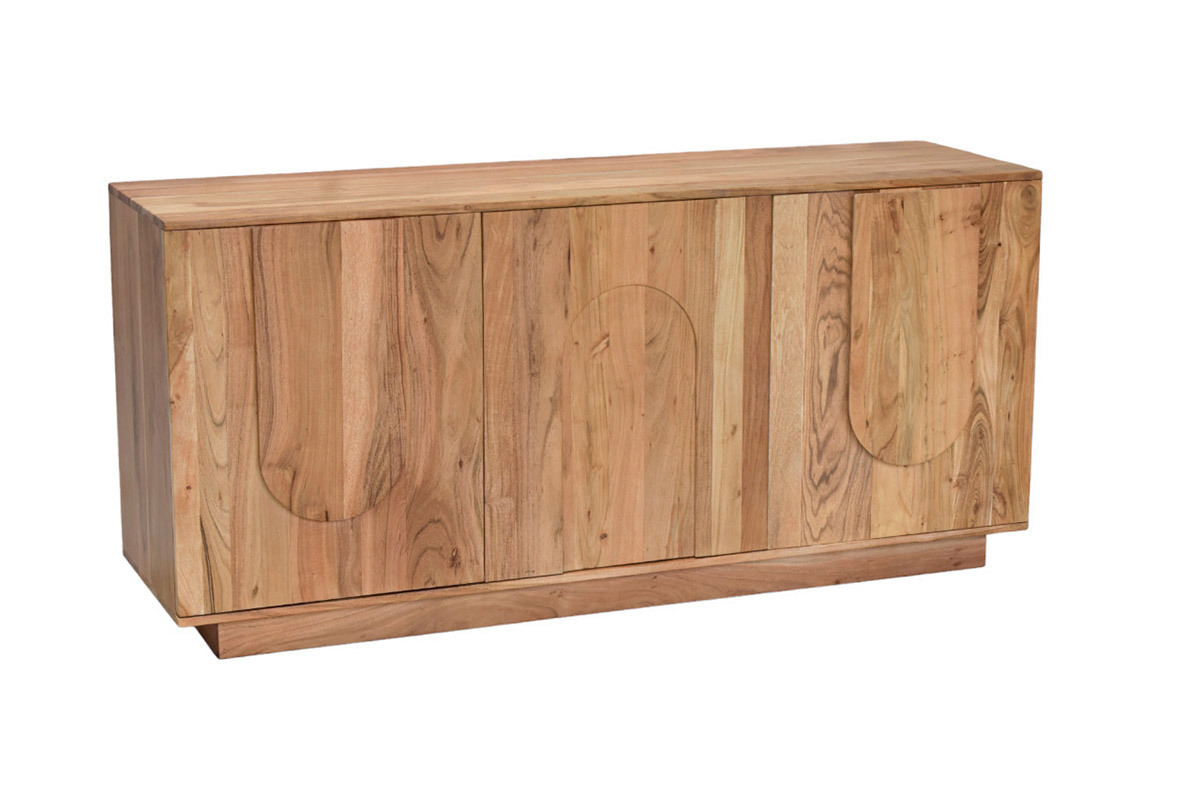 Sideboard aus Massivholz mit Relief 3 Tren B160 cm ARK