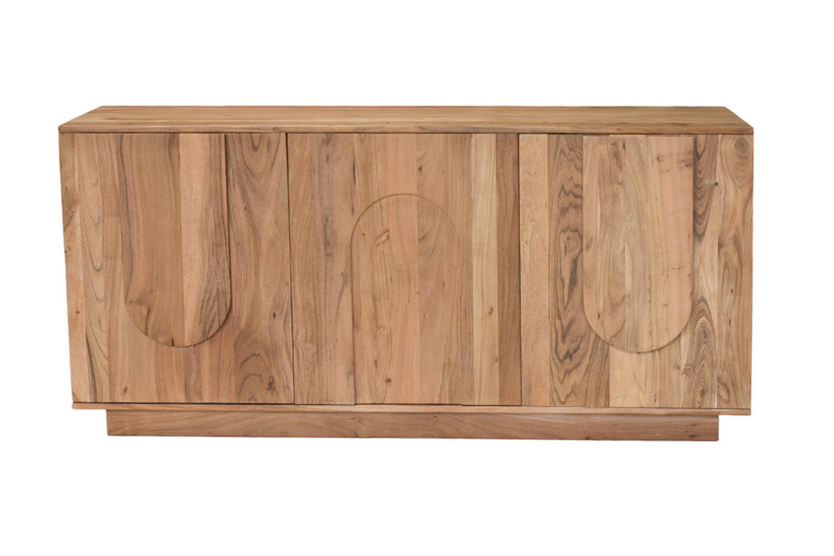 Sideboard aus Massivholz mit Relief 3 Tren B160 cm ARK