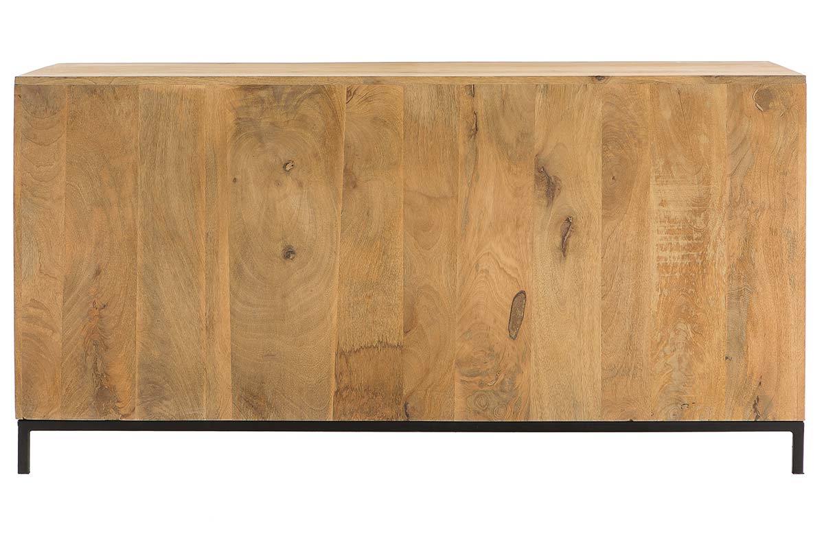 Sideboard industrieller Stil aus Mangoholz und Metall perforiert RACK