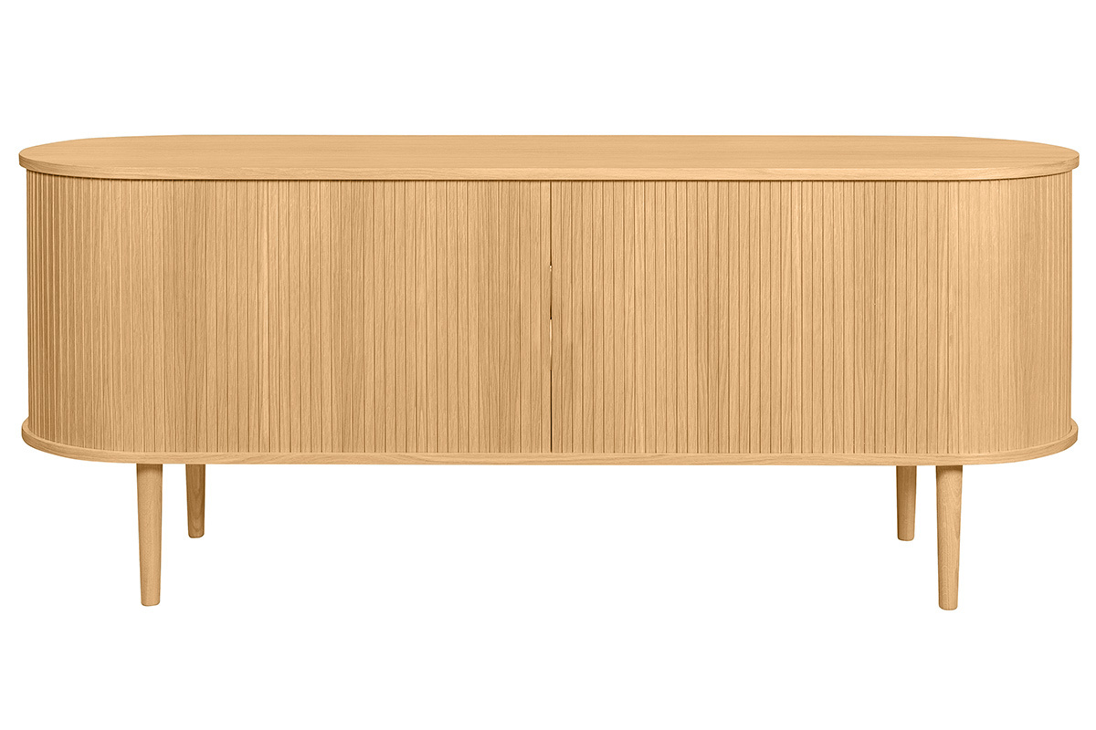 Sideboard mit Schiebetren aus Eichenfurnier und massiver Eiche B 160 cm EPIC