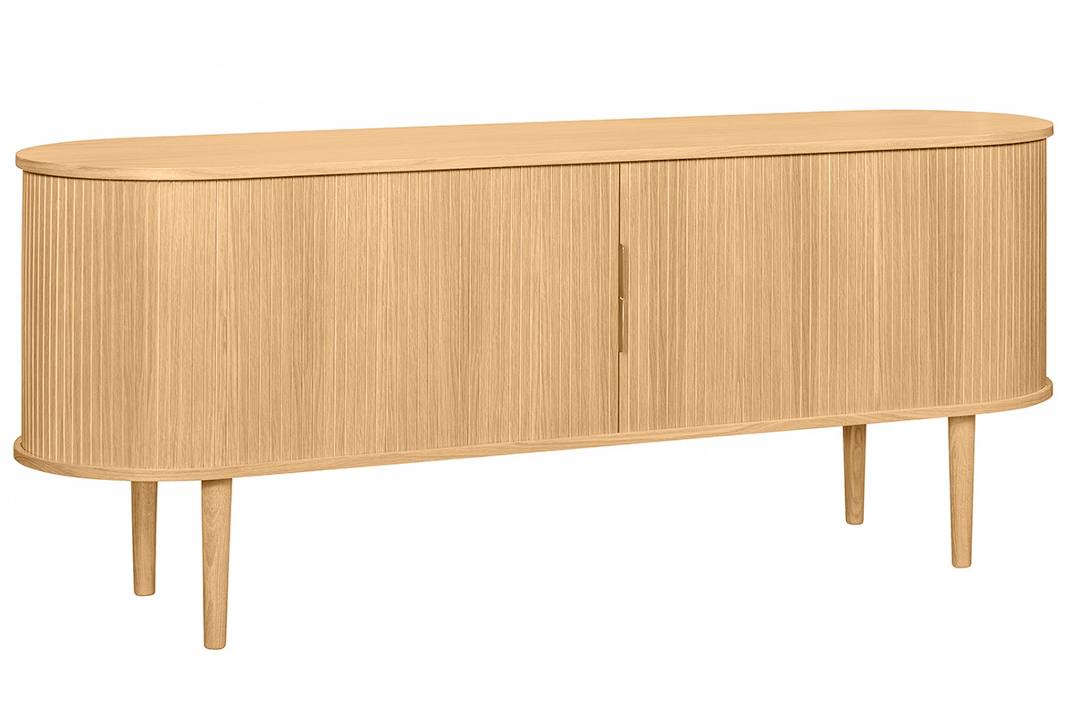 Sideboard mit Schiebetren aus Eichenfurnier und massiver Eiche B 160 cm EPIC