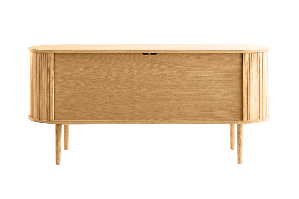 Sideboard mit Schiebetren aus Eichenfurnier und massiver Eiche B 160 cm EPIC