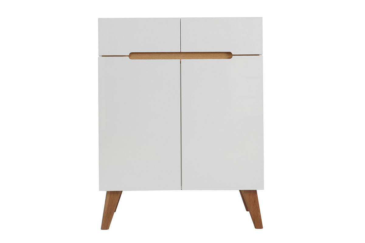 Sideboard Skandinavienstil Wei und Esche 80 cm MELKA