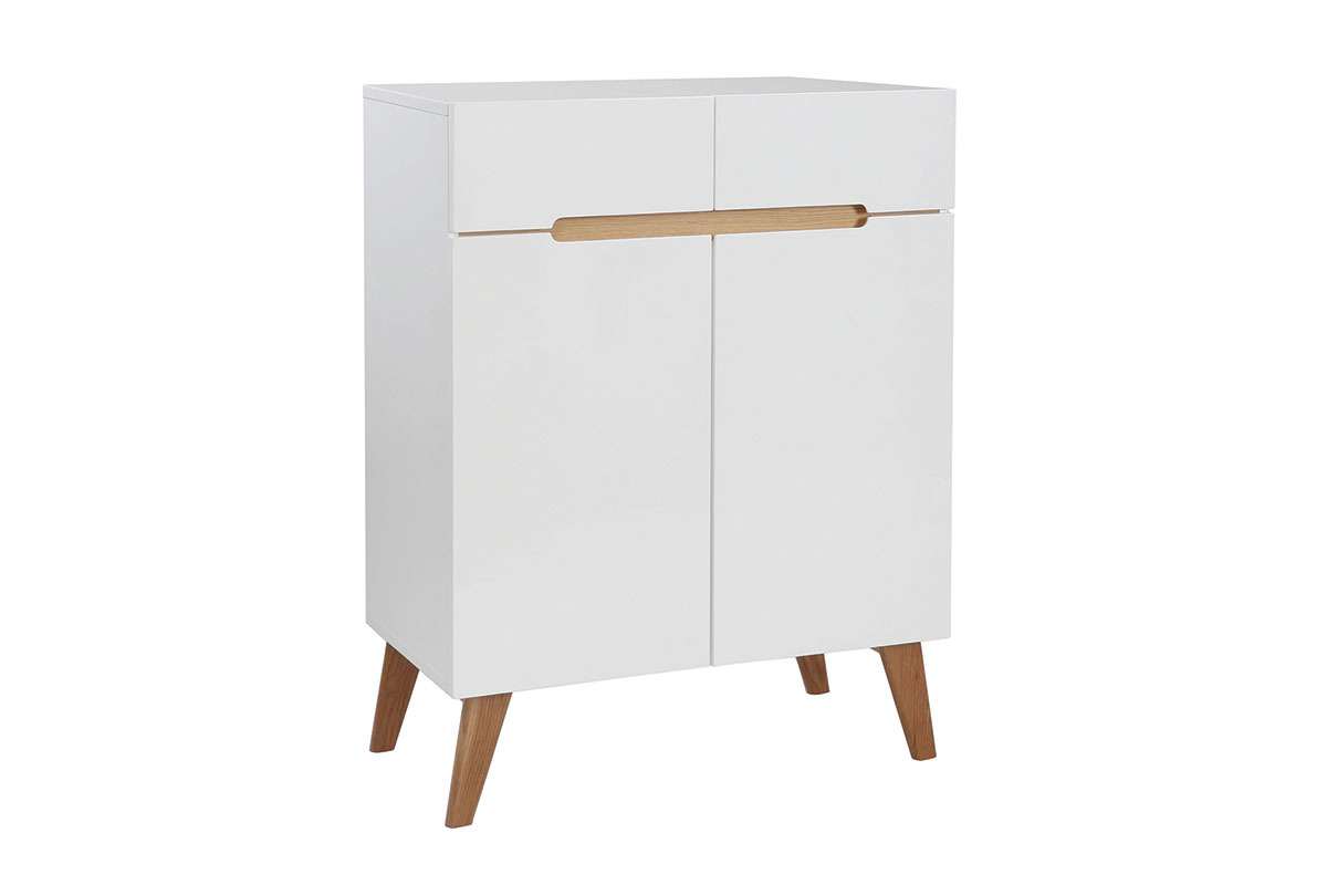 Sideboard Skandinavienstil Wei und Esche 80 cm MELKA