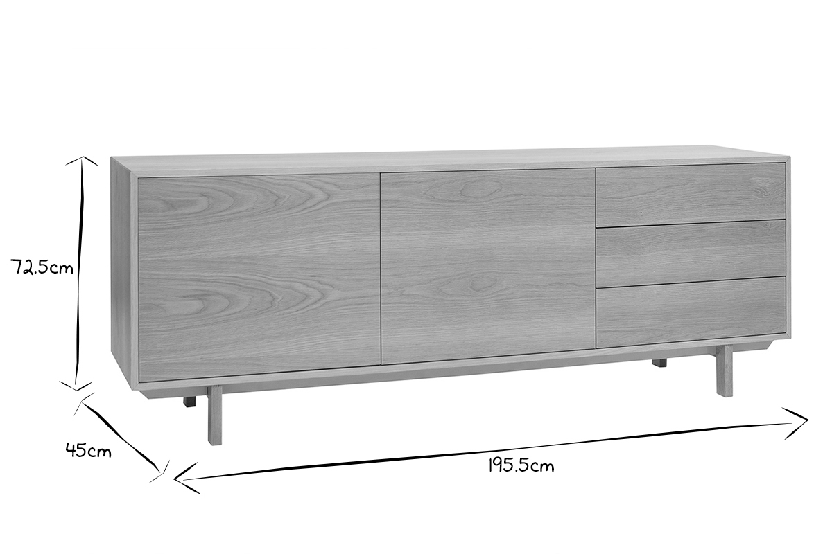 Sideboard skandinavisch helles Holz B195cm SID