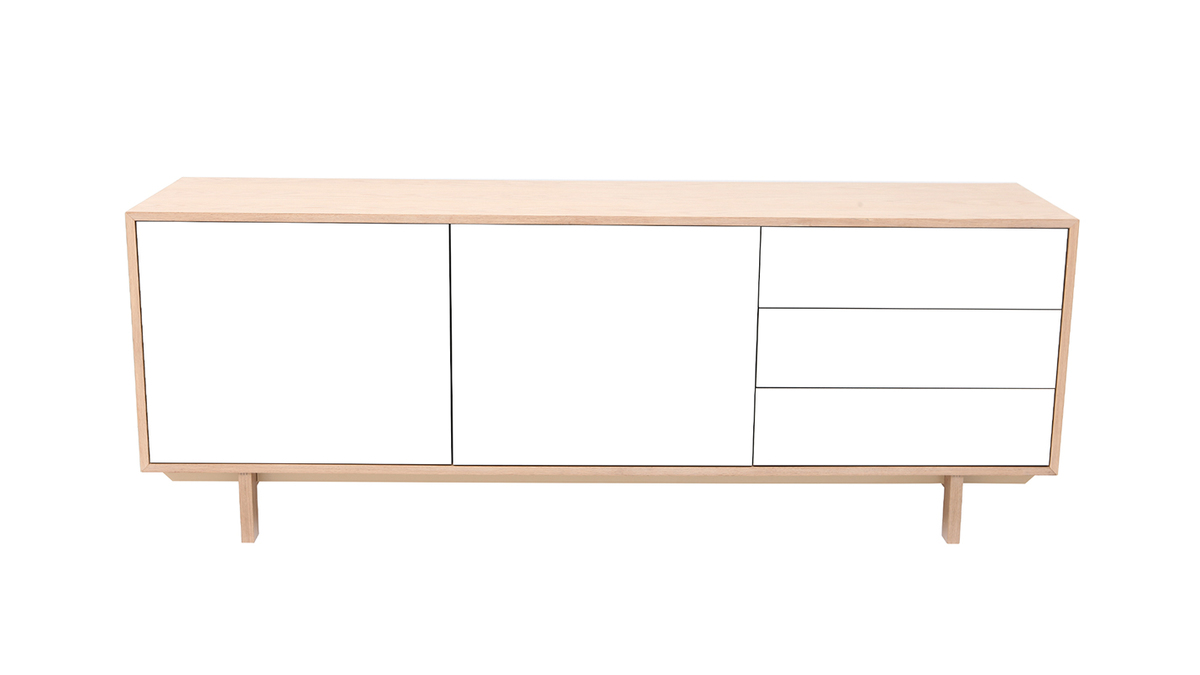 Sideboard skandinavisch Holz Wei 195 cm SID