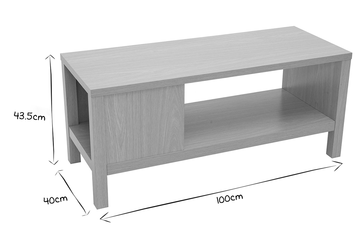 Sitzbank in Eiche mit Kissen und offener Nische B100 cm GUMBY