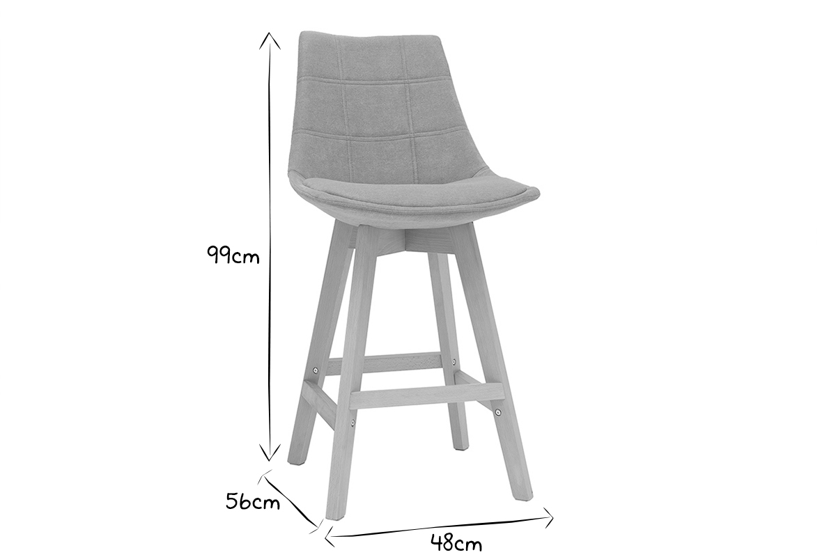 Skandinavische Barhocker Samteffekt in senfgelb 65 cm (2er-Satz) MATILDE