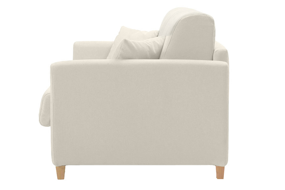 Skandinavische Schlafcouch beige mit Matratze 13 cm 2-3-Sitzer SKANDY