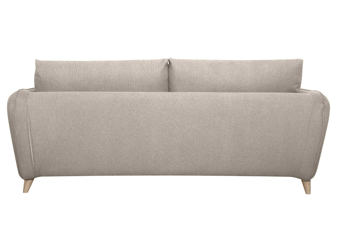 Skandinavische Schlafcouch beige mit Matratze Dicke 10 cm 3-Sitzer CREEP