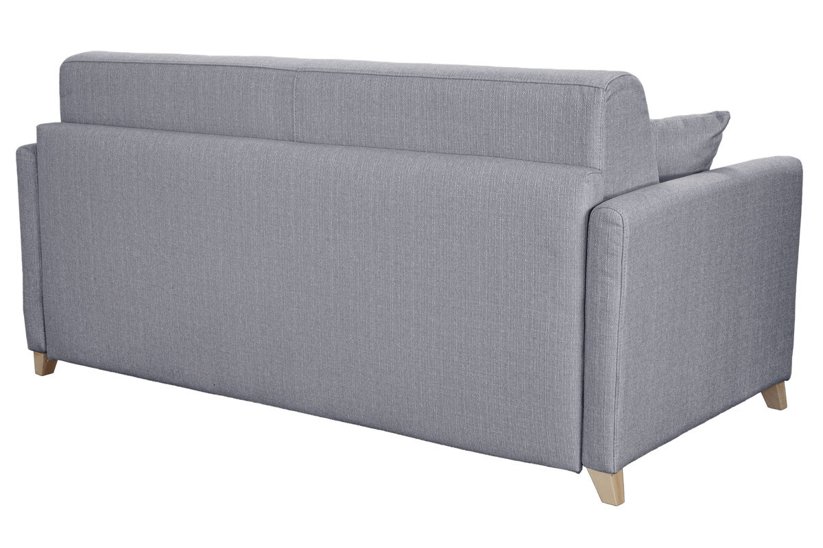 Skandinavische Schlafcouch hellgrau mit Matratze 18 cm 3-Sitzer SKANDY