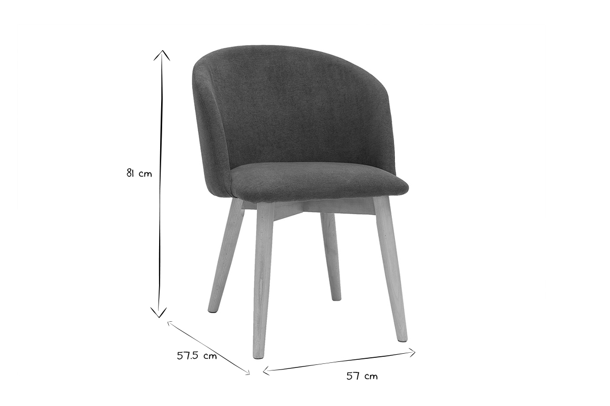 Skandinavische Sthle aus entenblauem Stoff mit Samteffekt und hellem Massivholz (2er-Set) VANITY