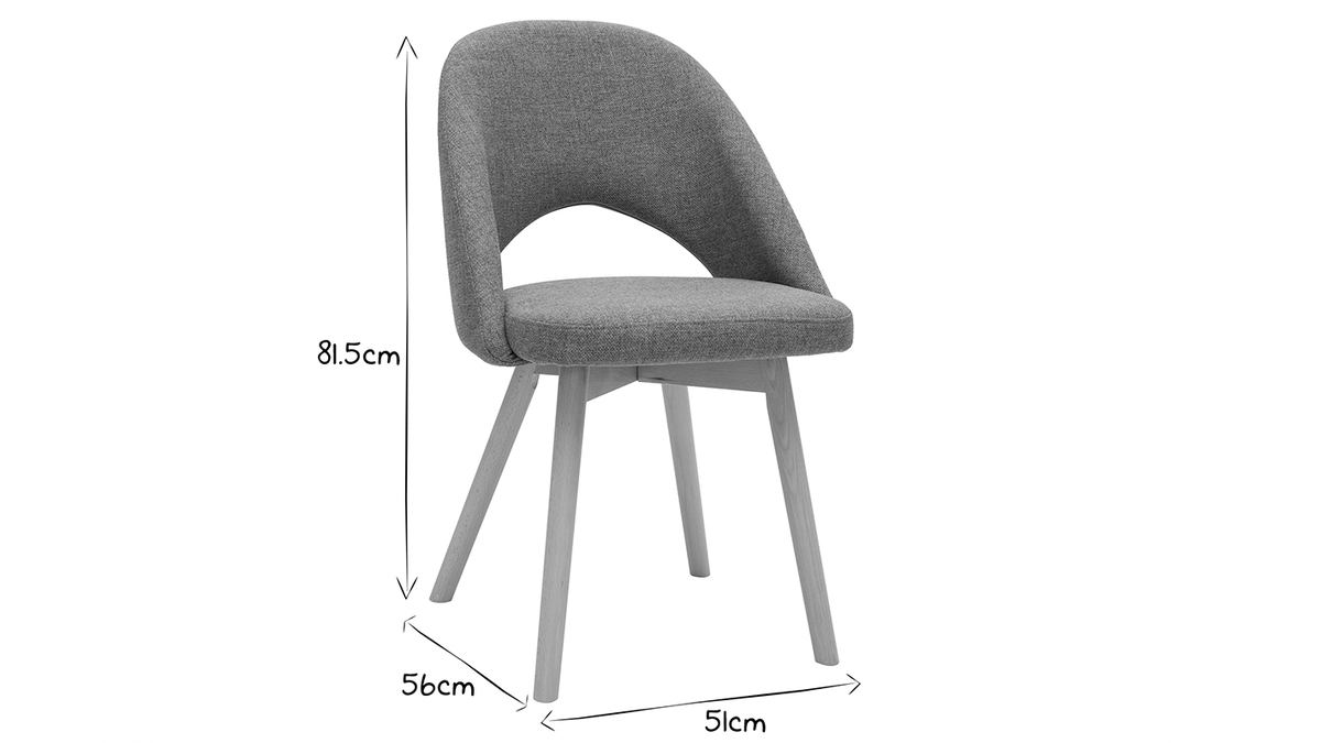 Skandinavische Sthle aus graugrnem Stoff und hellem Massivholz (2er-Set) COSETTE