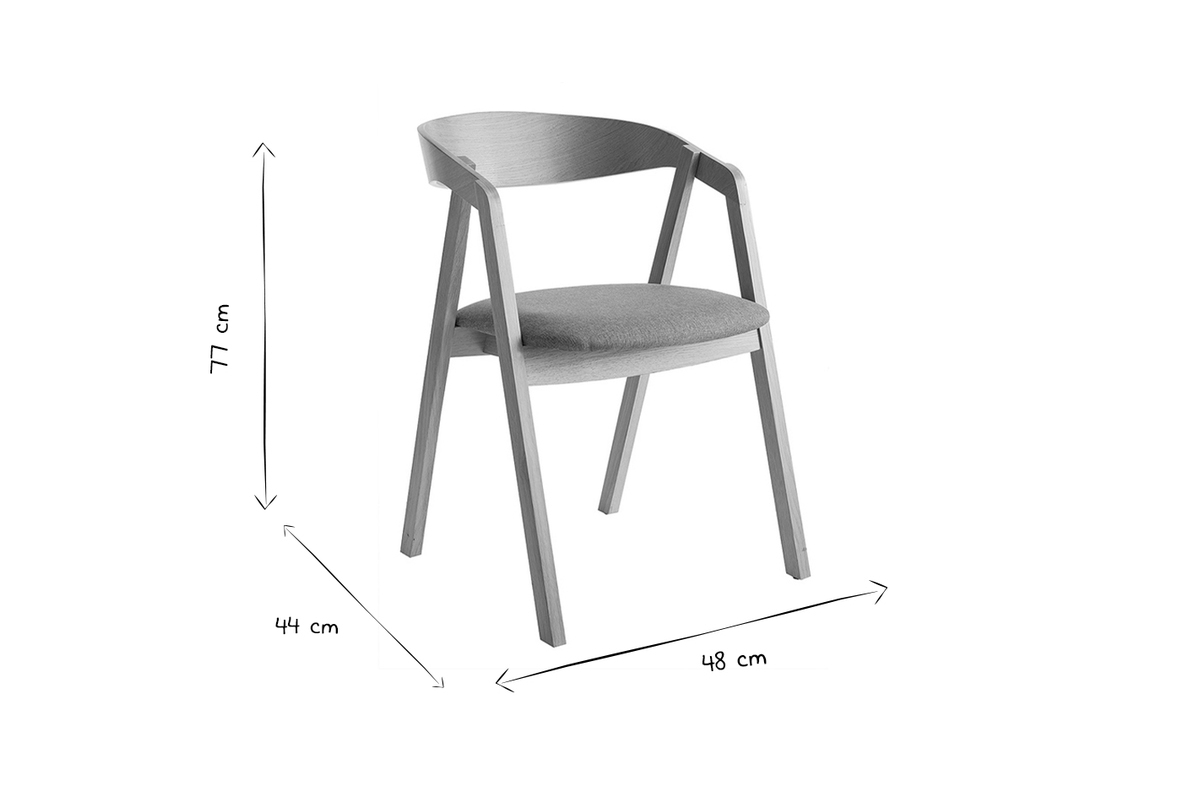 Skandinavische Sthle aus hellem Eichenholz und beigem Stoff (2er-Set) LOVA