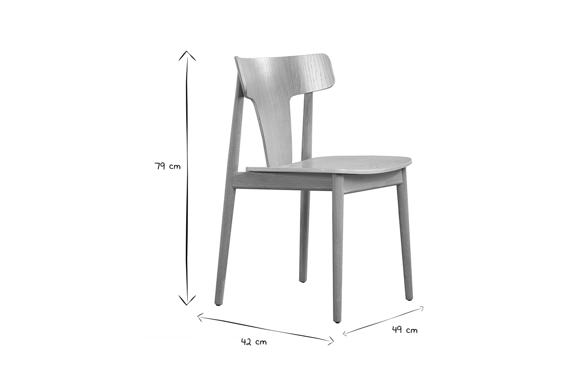 Skandinavische Sthle aus hellem Holz und massiver Eiche (2er-Set) LOUISA