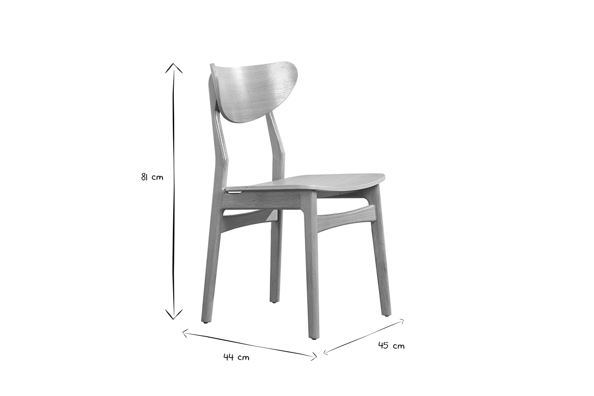 Skandinavische Sthle aus hellem Holz und massiver Eiche (2er-Set) MAYA