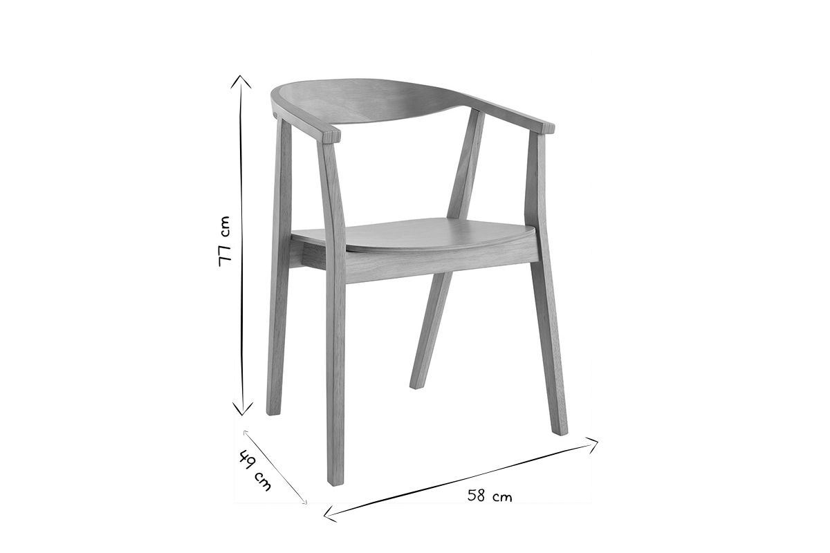 Skandinavische Sthle aus Holz (2er-Set) BAHIA