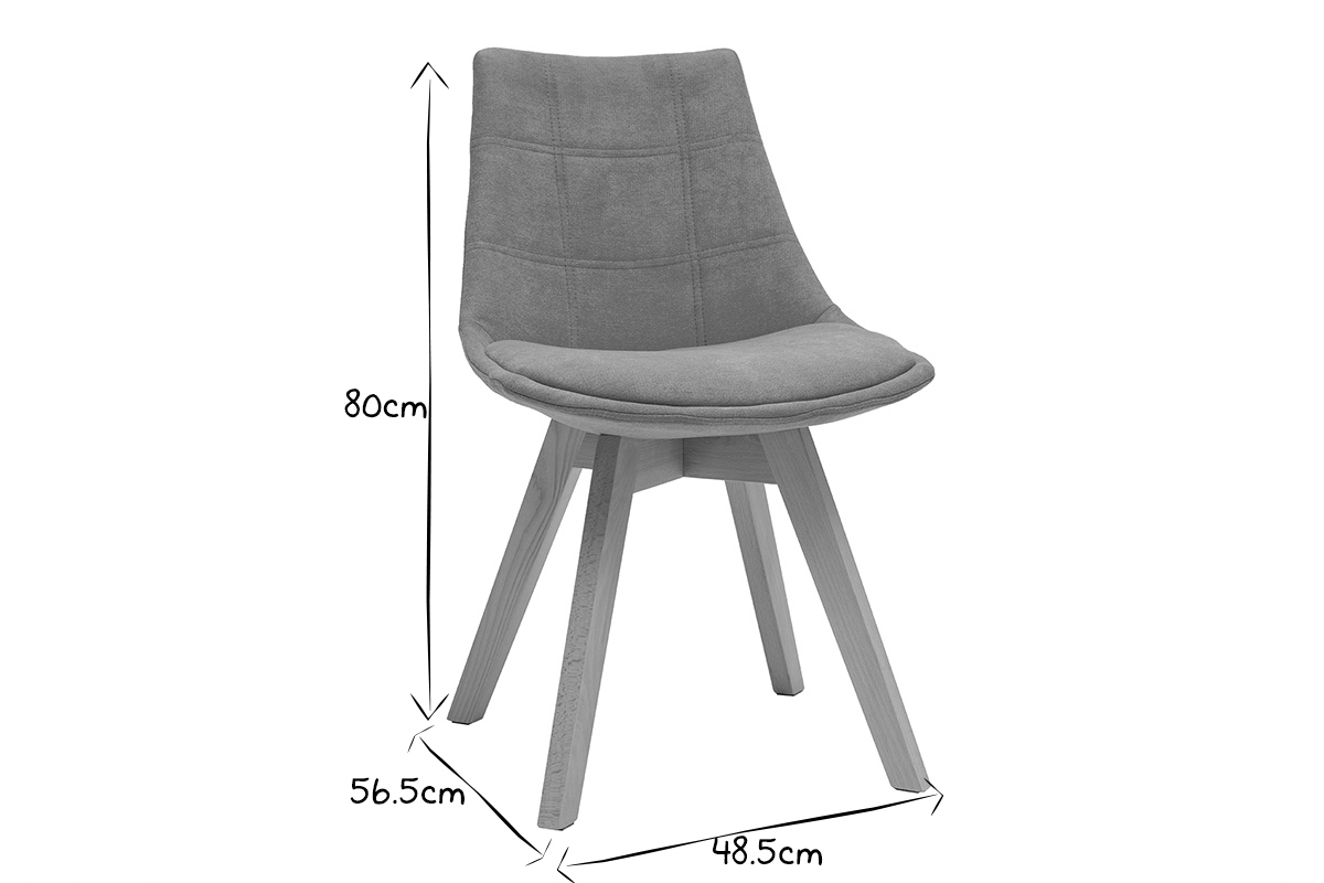 Skandinavische Sthle aus senfgelbem Stoff und Holz (2er-Set) MATILDE