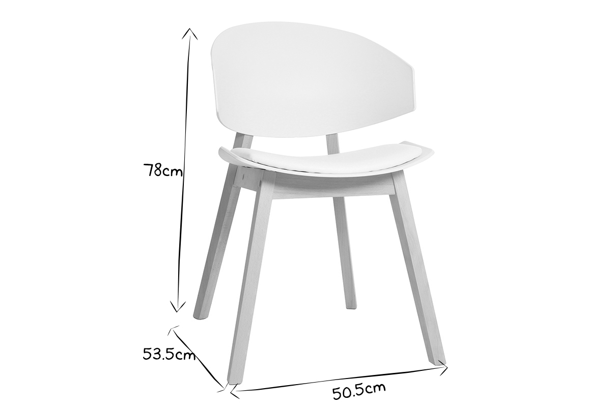 Skandinavische Sthle aus weiem und hellem Holz (2er-Set) BOLEM