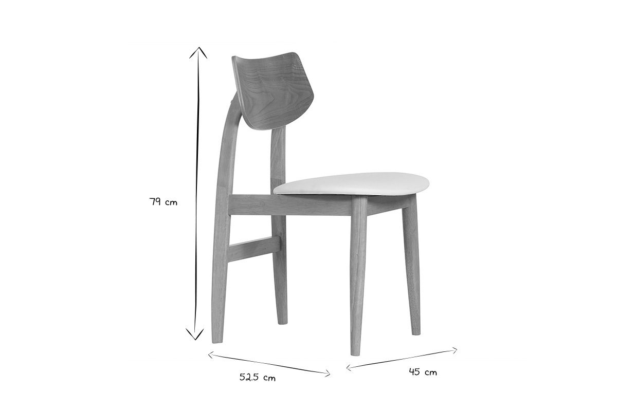 Skandinavische Sthle in Wei mit hellem Holz (2er Set) ELION