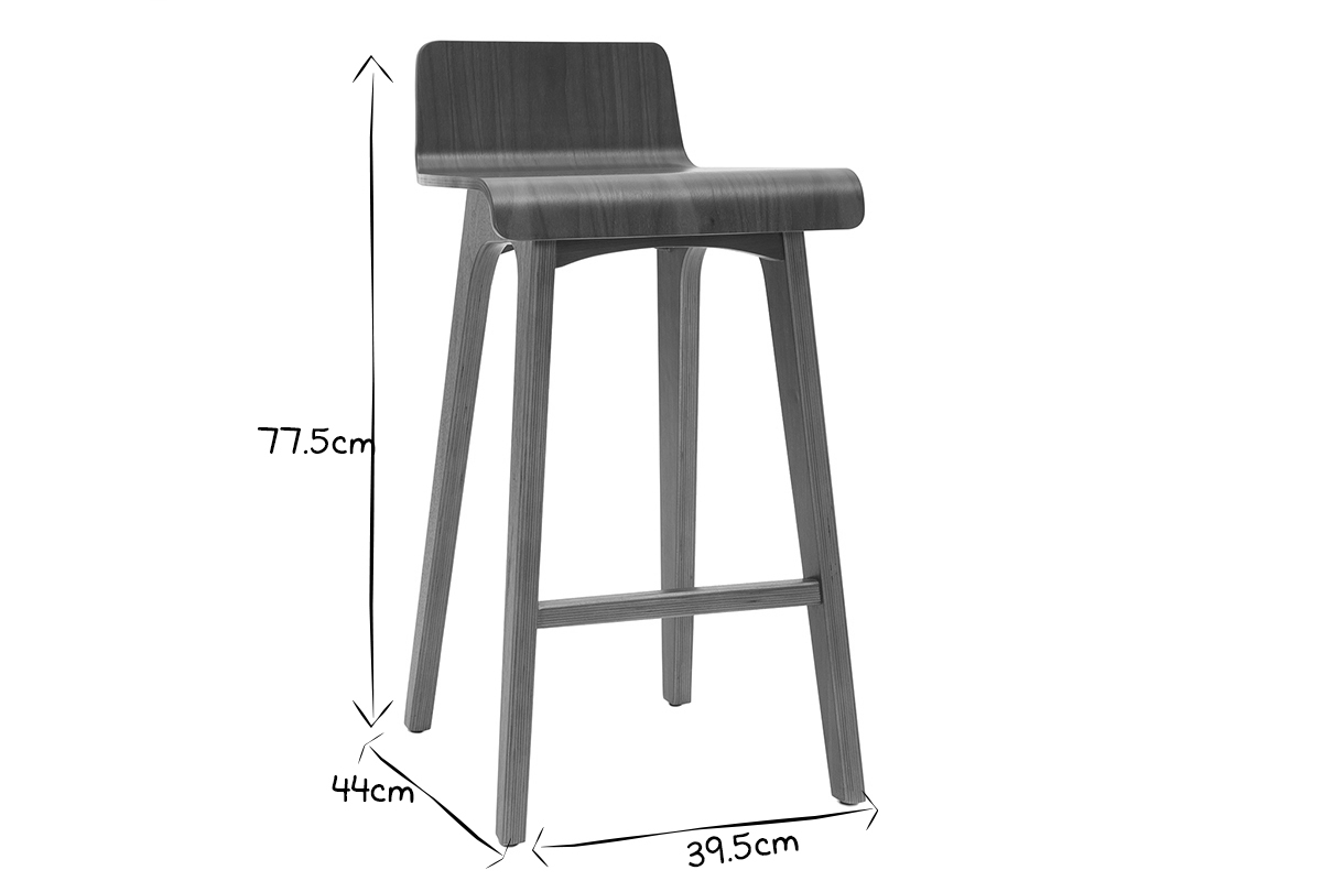 Skandinavischer Barhocker aus hellem Holz H65 cm (2er-Set) BALTIK