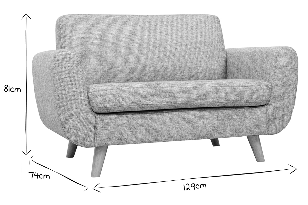 Skandinavisches 2-Sitzer-Sofa grau PURE