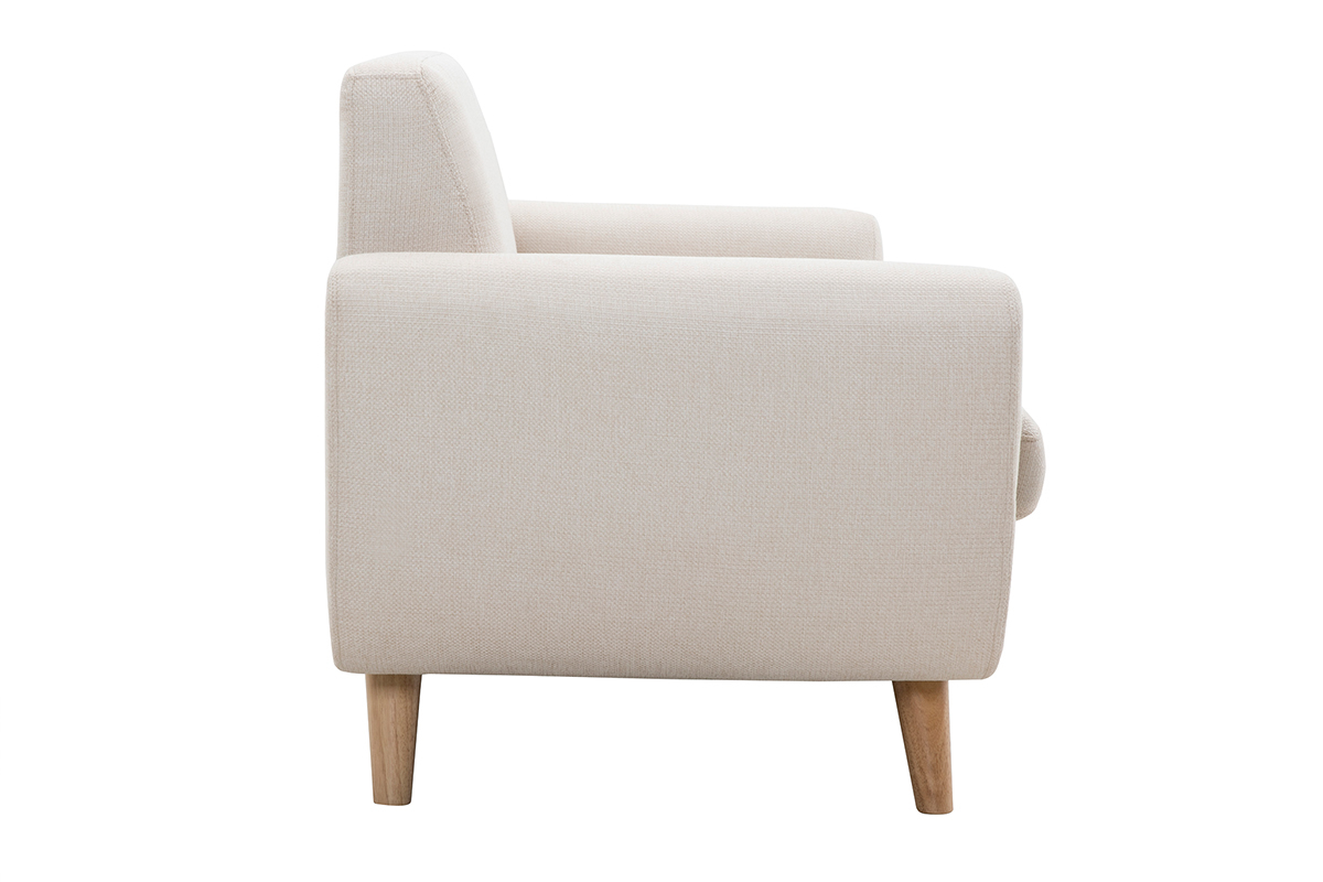 Skandinavisches 2-Sitzer-Sofa in Beige aus massivem Hevea PURE