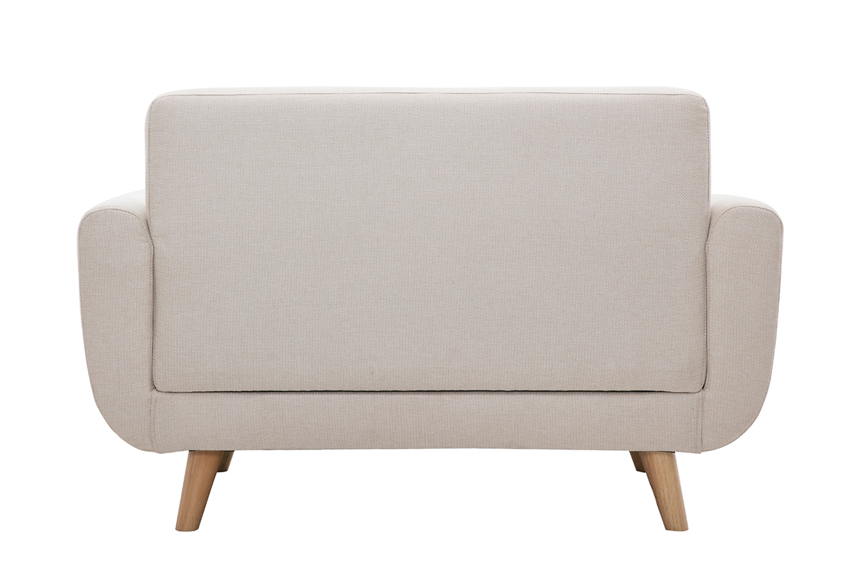 Skandinavisches 2-Sitzer-Sofa in Beige aus massivem Hevea PURE