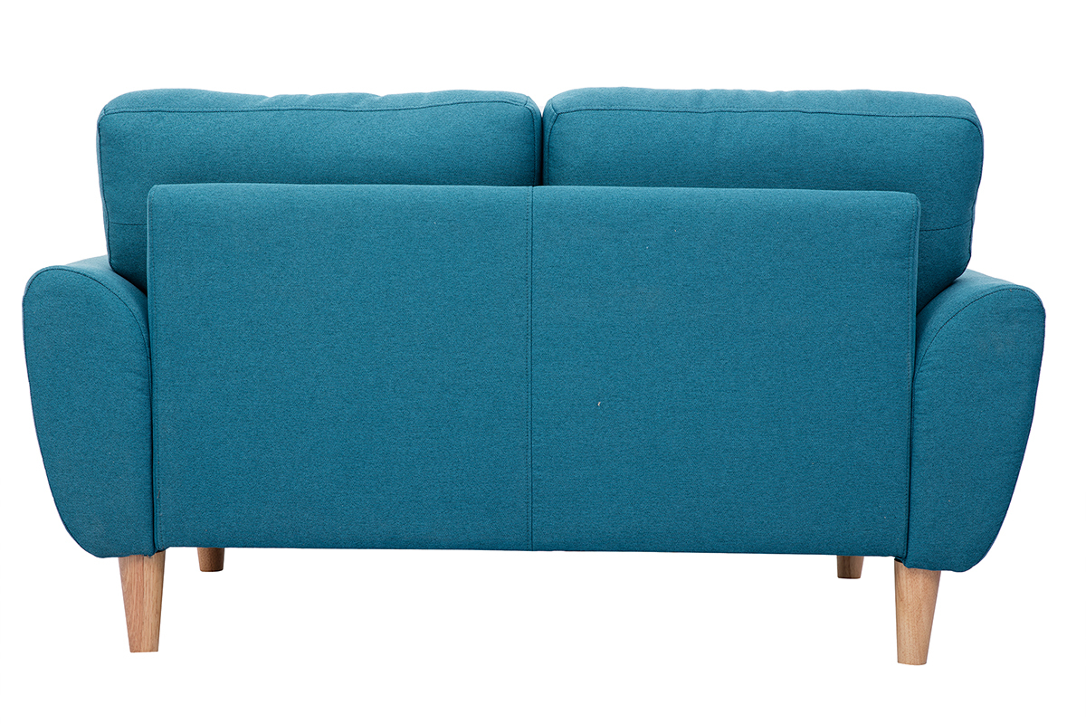 Skandinavisches 2-Sitzer-Sofa in enteblauem Stoff ALICE