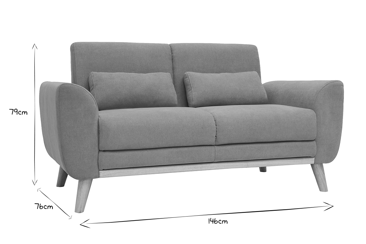 Skandinavisches 2-Sitzer-Sofa in gelb Samt EKTOR