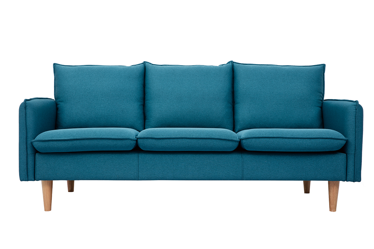 Skandinavisches 3-Sitzer-Sofa in enteblauem Stoff HOLMS