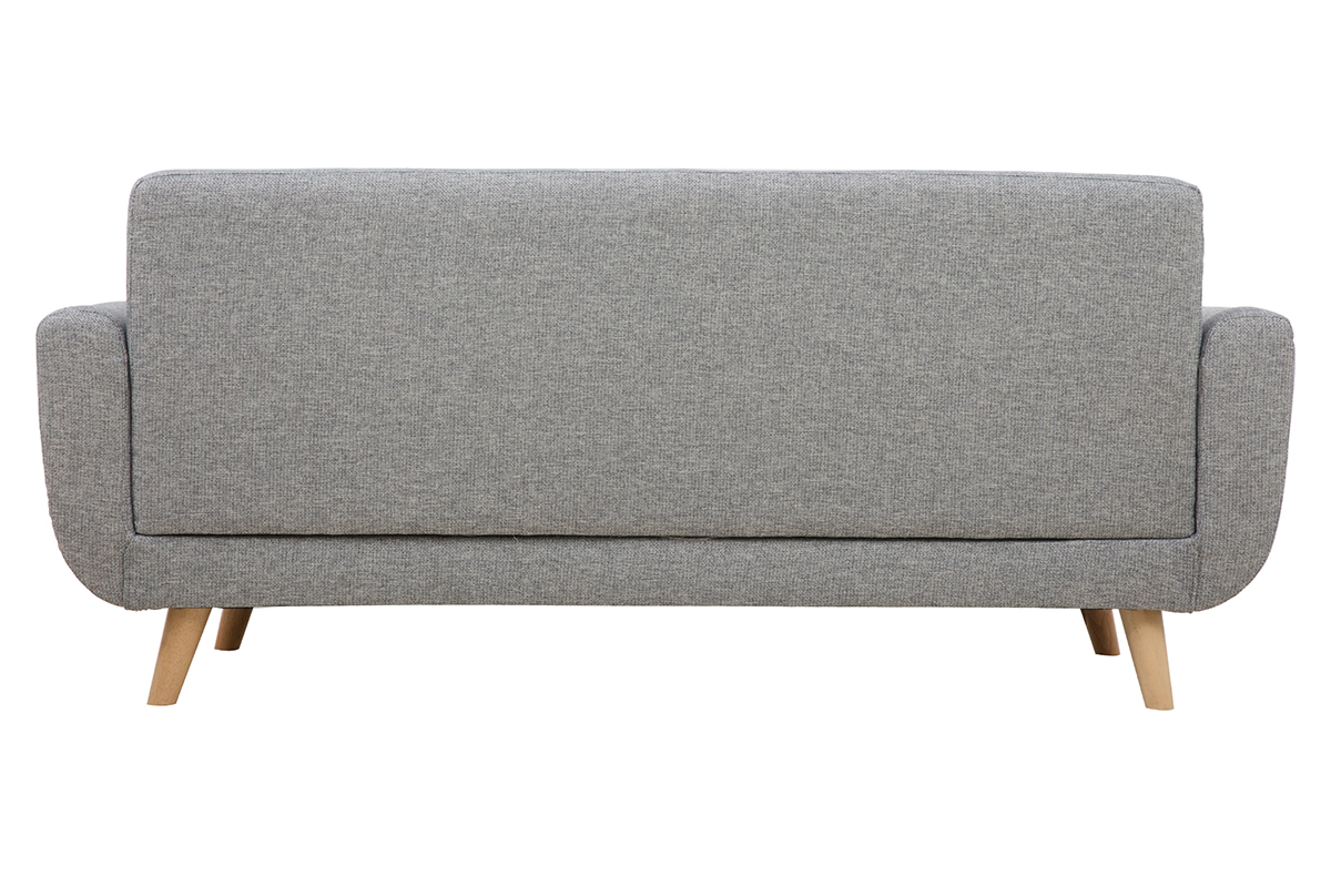 Skandinavisches 3-Sitzer-Sofa in Hellgrau und Holz PURE