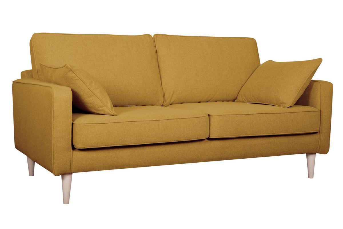 Skandinavisches 3-Sitzer-Sofa kumingelb PAPEL