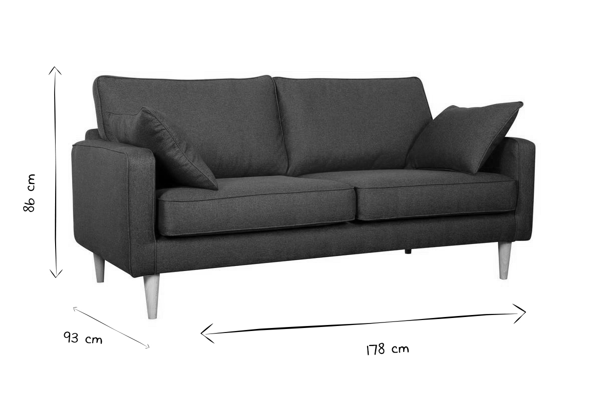 Skandinavisches 3-Sitzer-Sofa kumingelb PAPEL