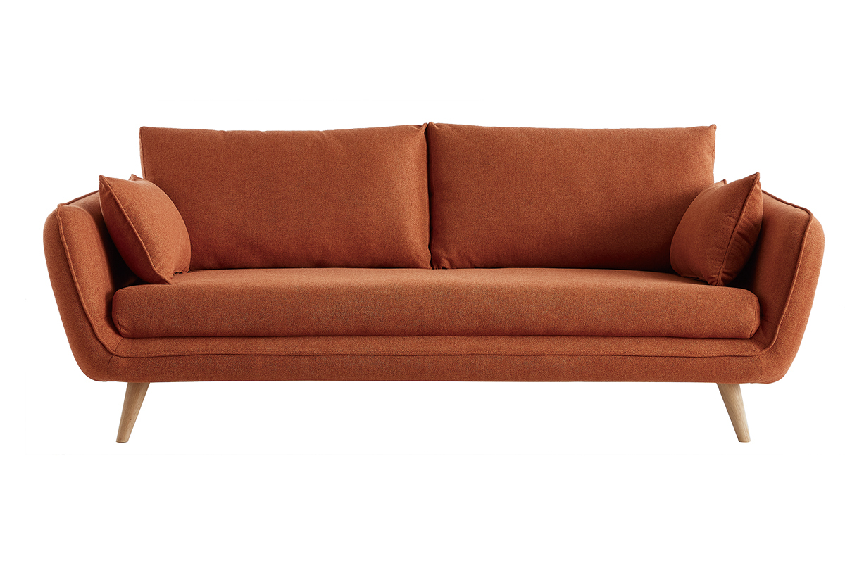 Skandinavisches 3-Sitzer-Sofa orangerot CREEP