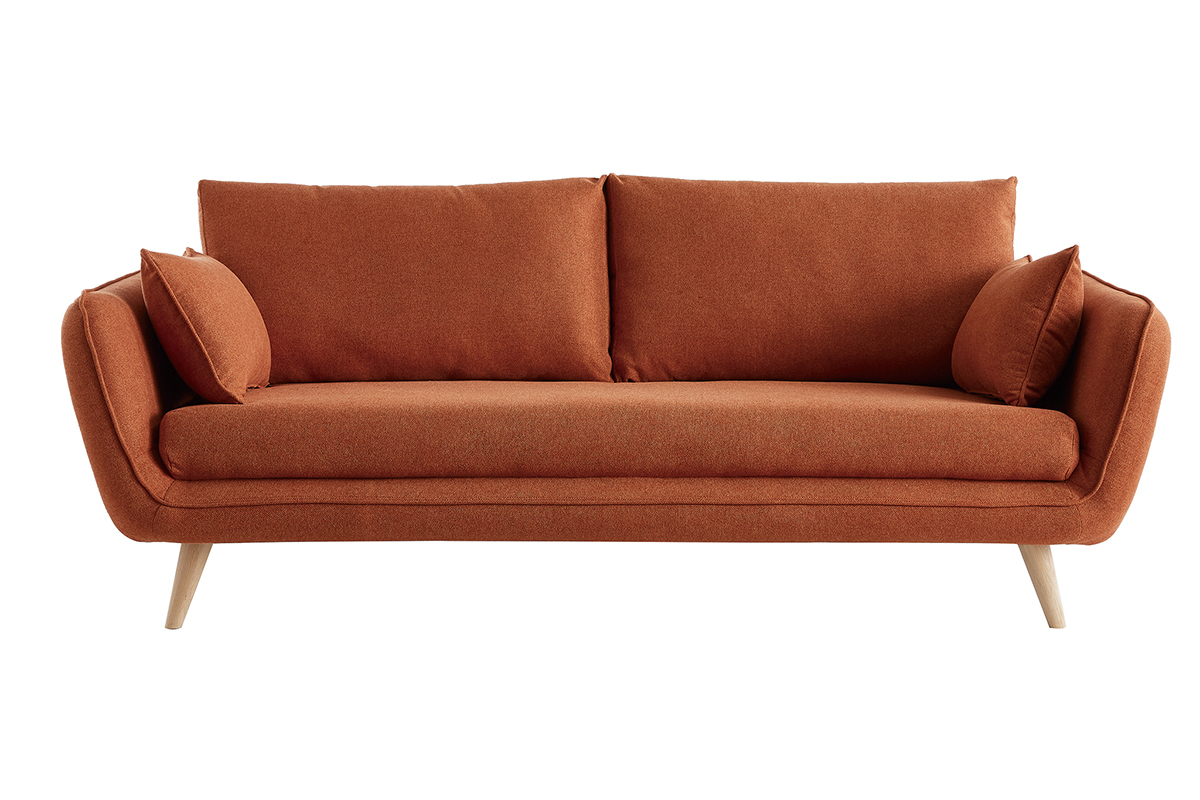 Skandinavisches 3-Sitzer-Sofa orangerot CREEP