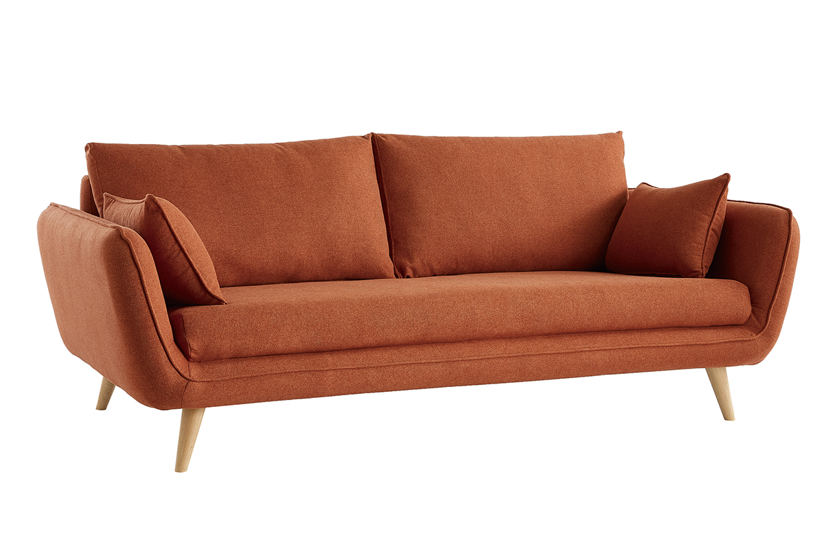 Skandinavisches 3-Sitzer-Sofa orangerot CREEP