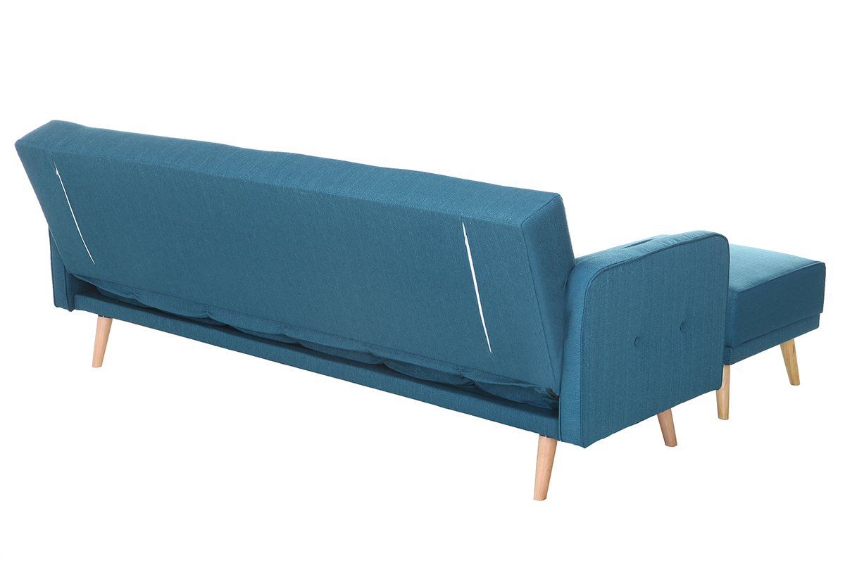 Skandinavisches Eck-Schlafsofa entenblau ULLA