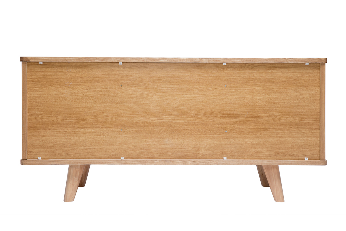 Skandinavisches Sideboard aus Esche mit Tren und Schubladen 160 cm FIFTIES