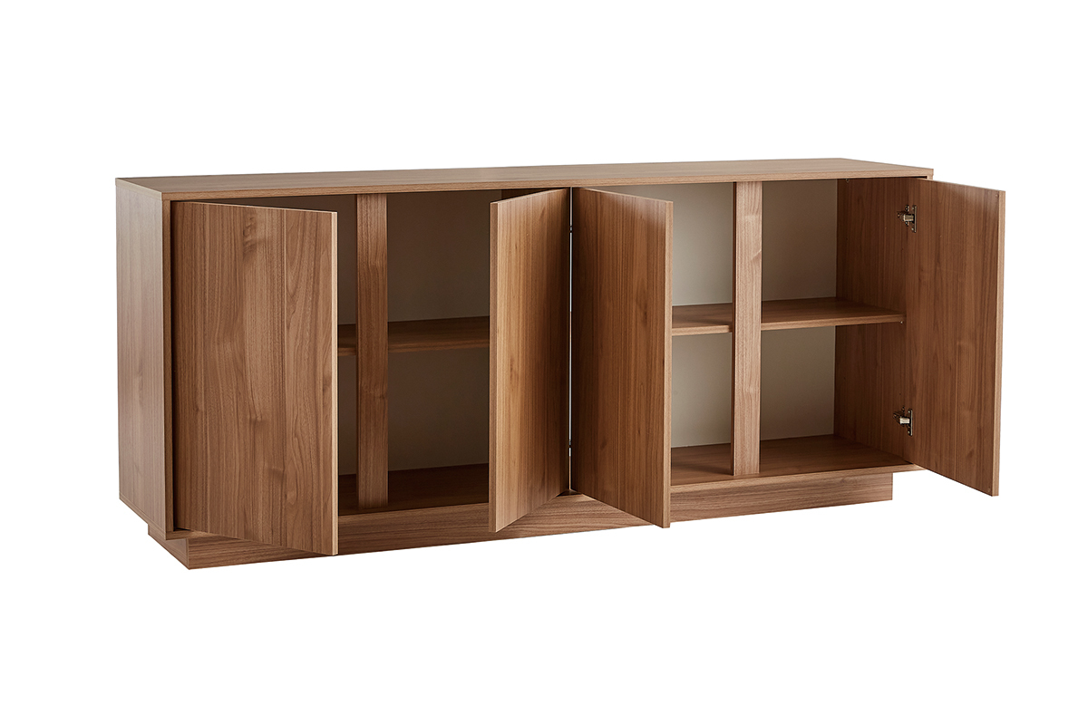 Skandinavisches Sideboard mit 4 Tren in Eichenholzoptik B180 cm COMO