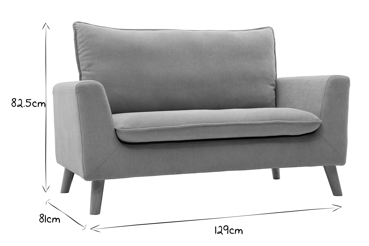 Skandinavisches Sofa 2-Sitzer in Beige CREEP