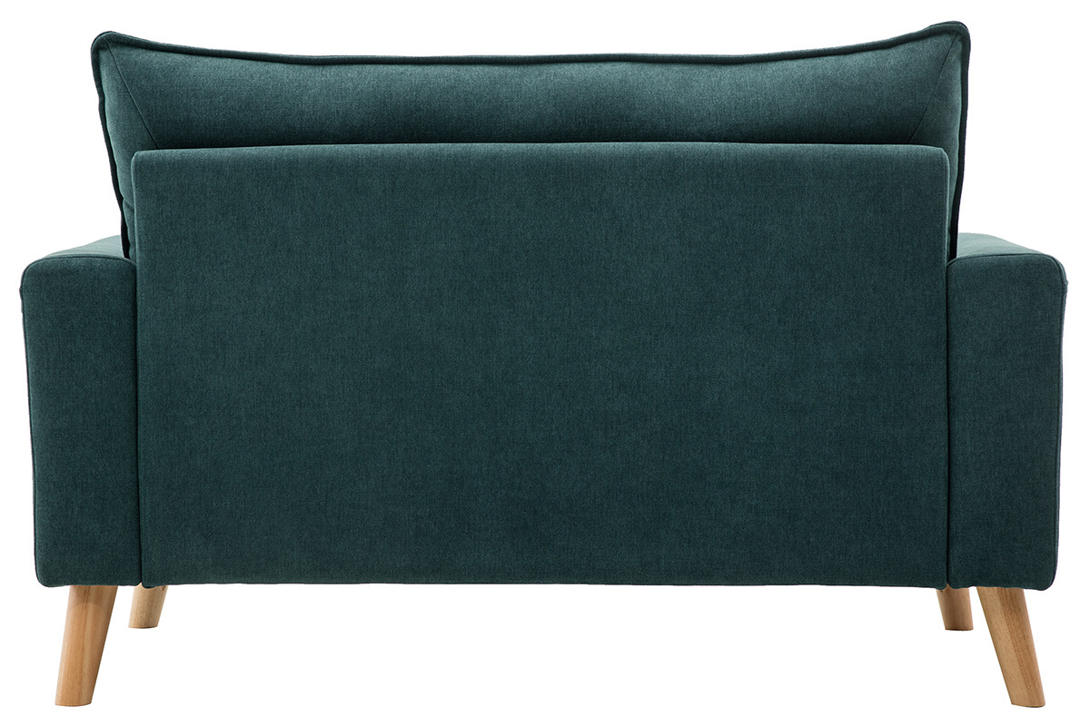 Skandinavisches Sofa 2-Sitzer mit Samteffekt in Blaugrn JONAS