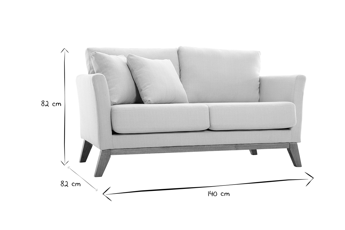 Skandinavisches Sofa 2-Sitzer pastellrosa mit abnehmbarem Bezug OSLO