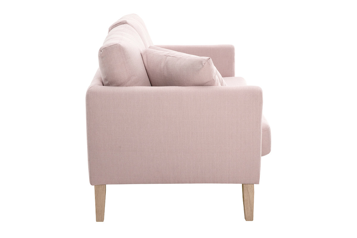 Skandinavisches Sofa 2-Sitzer pastellrosa mit abnehmbarem Bezug OSLO