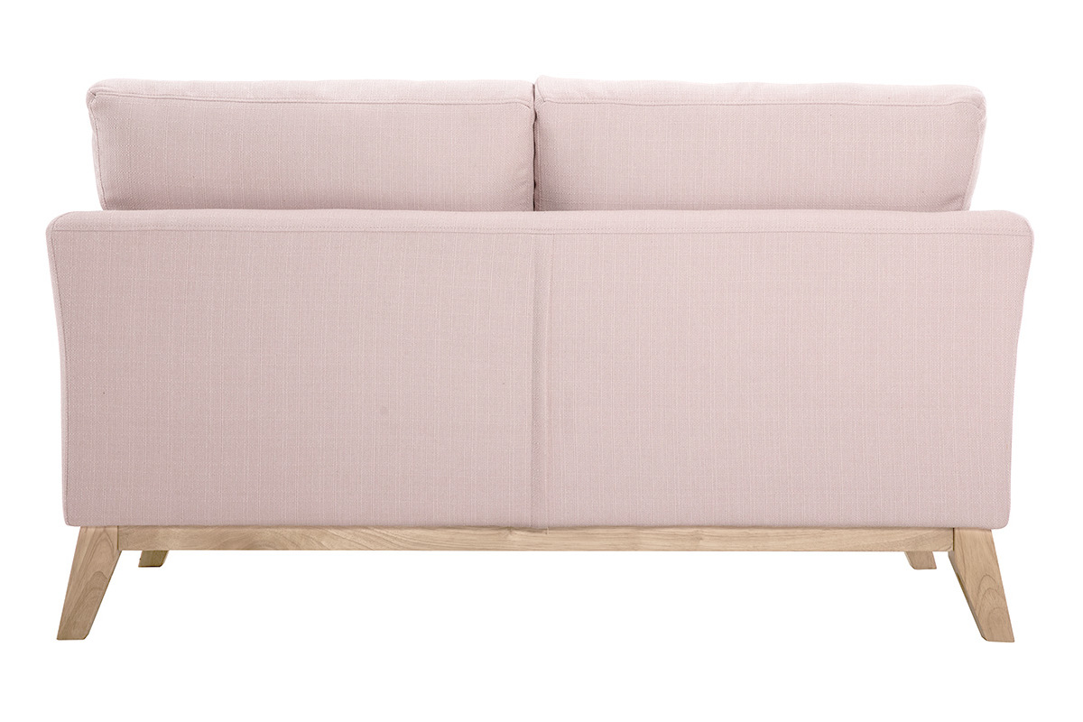 Skandinavisches Sofa 2-Sitzer pastellrosa mit abnehmbarem Bezug OSLO